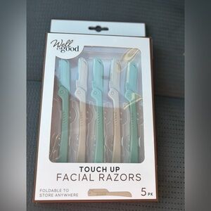 Well & Good Touch Up Facial Razors - Mint (5 Pack)